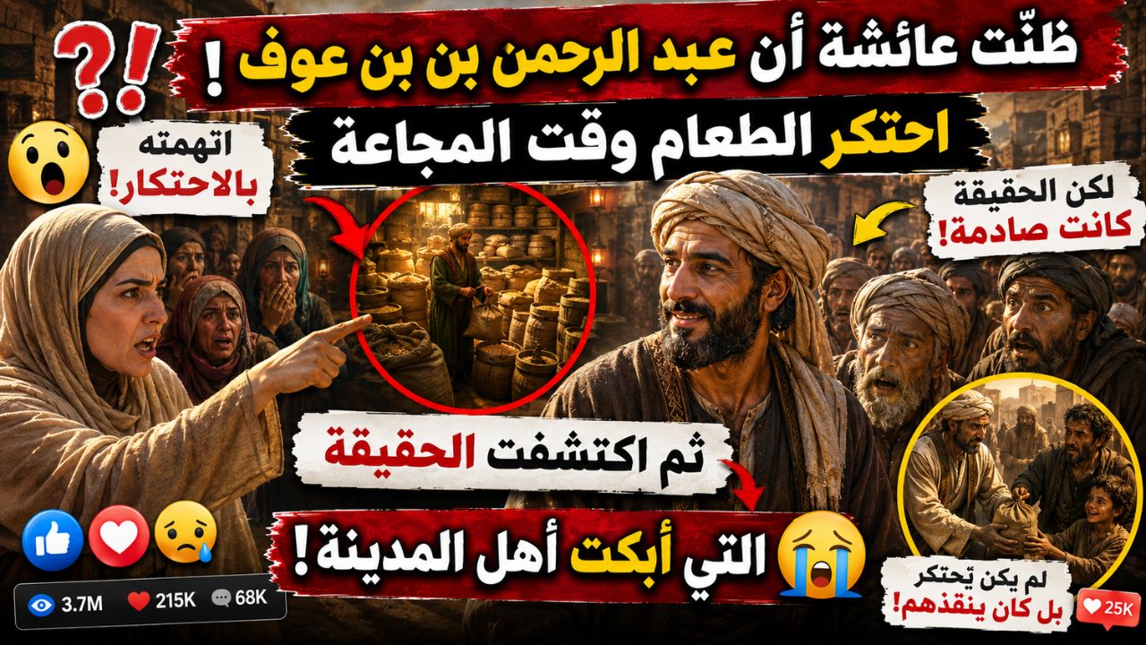 ظنّت عائشة أن عبد الرحمن بن عوف احتكر الطعام وقت المجاعة … ثم اكتشفت الحقيقة التي أبكت أهل المدينة