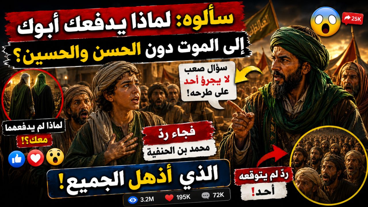 سألوه: لماذا يدفعك أبوك إلى الموت دون الحسن والحسين؟ فجاء ردّ محمد بن الحنفية الذي أذهل الجميع